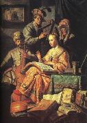 REMBRANDT Harmenszoon van Rijn The Music Party  dhd oil painting